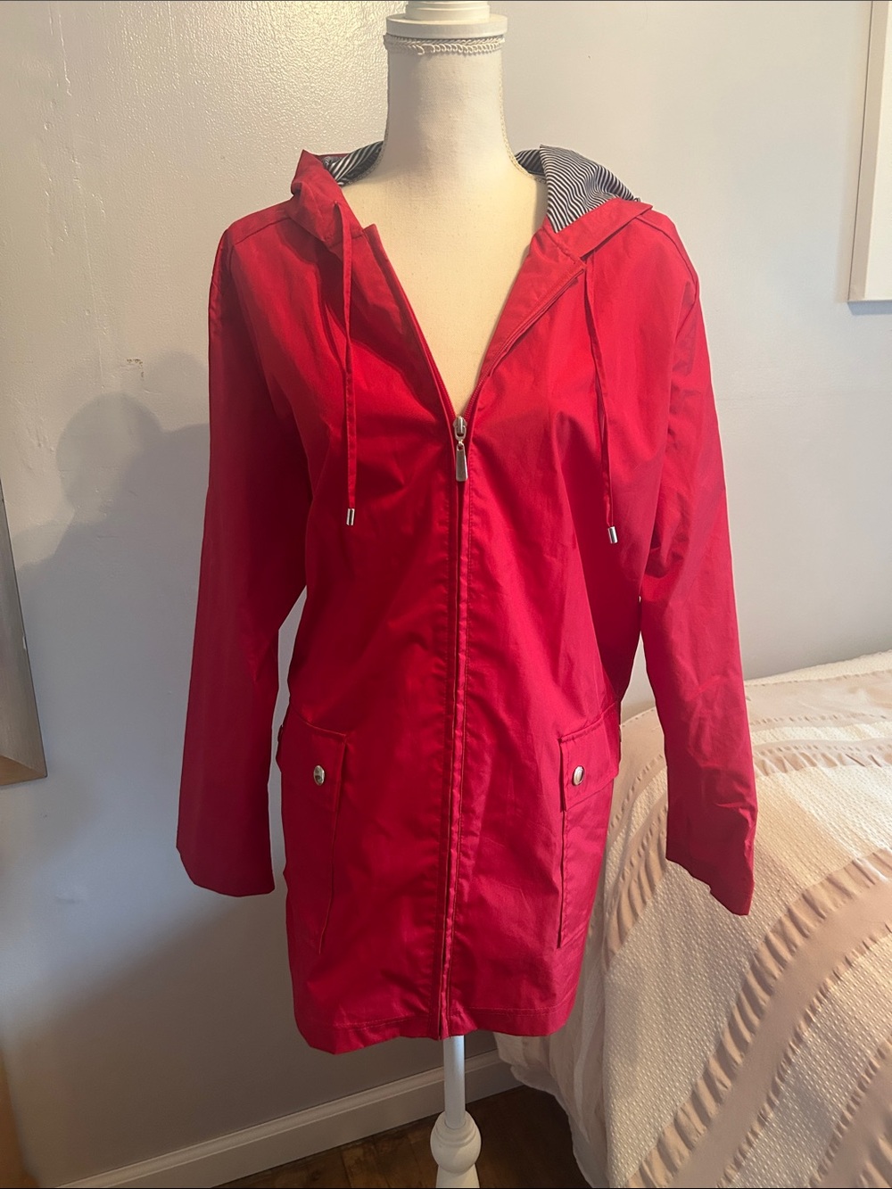Karen Scott Rain Resistant Zip Up Jacket